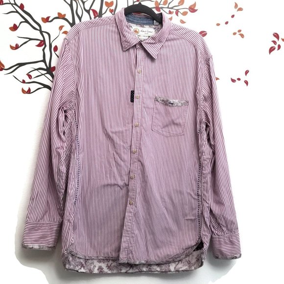 Robert Graham Jeans Stripe Long Sleeve Shirt XL - Picture 2 of 8